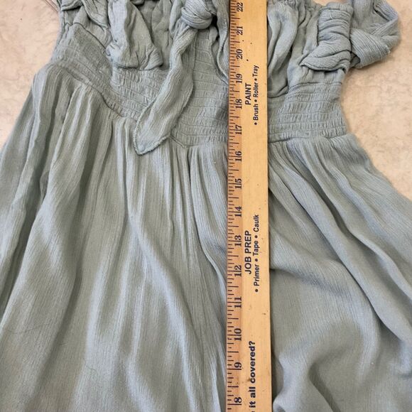 Urban Outfitters Smocked Wide Leg  jumpsuit Romper halter women‘s M green Boho - Picture 13 of 16